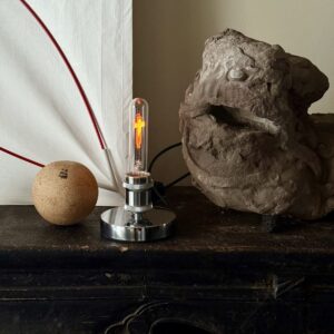 Retro Industrial Tube Table Lamp – Metal Base Desk Light with Cross-Shaped Glow